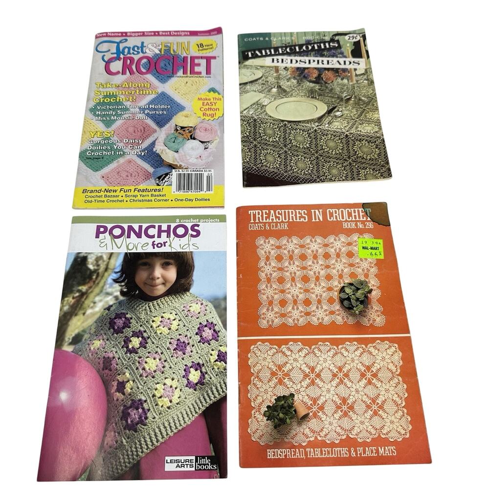 Vintage Coat & Clark, Leisure Arts And Fast & Fun Crochet Magazines 4 Volumes